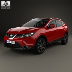Nissan Qashqai with HQ interior and engine 2014 3D Model