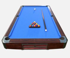 Low poly PBR American Pool Table 3D Model