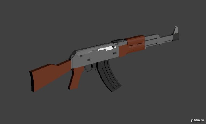 Ak-47 low poly 3D Model