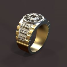 Mens Ring with Diamonds 3D Model