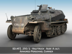 SD.KFZ 250/1 – Half-track troop carrier 3D Model