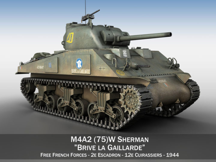M4A2 Sherman – Brive la Gaillarde 3D Model