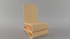 Simple wood Chair 3D Model