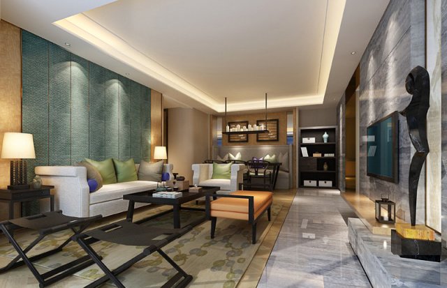 Stylish luxury home decoration – living room 6112 3D Model