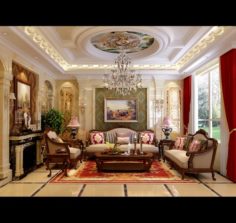Luxury fashion European living room 5138 3D Model