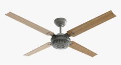 Ceiling Fan – Hanter Chronicle silver and wood 3D Model