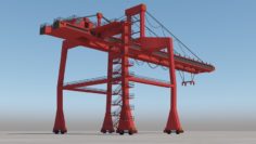 Big Red Crane of Ports 3D Model