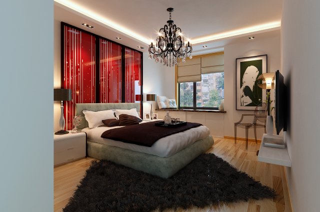 Stylish modern bedroom 1806 3D Model