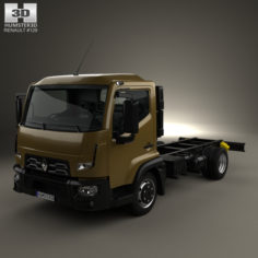Renault D 7.5 Chassis Truck with HQ interior 2013 3D Model