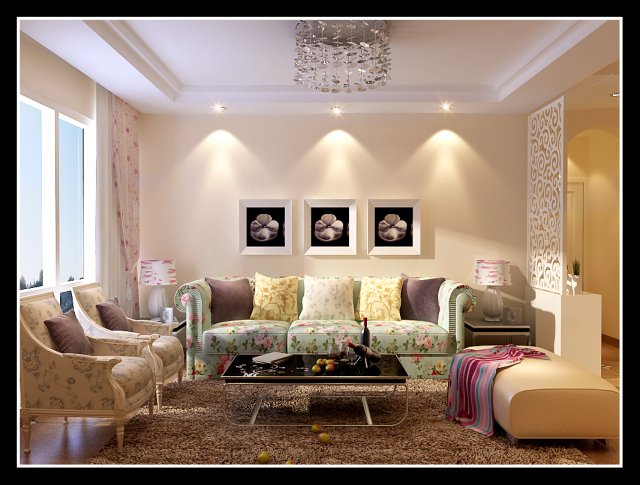 Deluxe modern living room 1864 3D Model