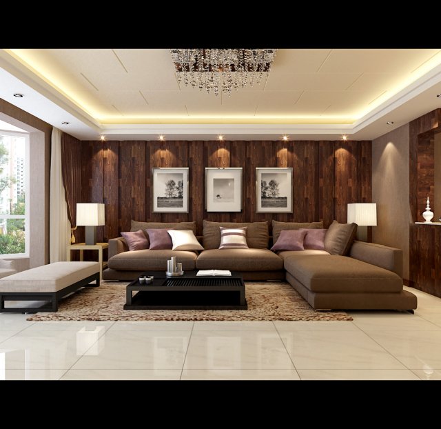 The luxurious modern living room is 1867 3D Model