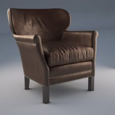 Professors Leather Chair With Nailheads 3D Model