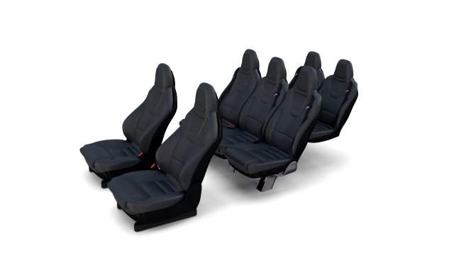 Tesla Model X Seats 3D Model