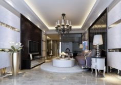Fashionable European living room 5167 3D Model