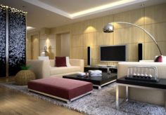 Deluxe modern living room 1851 3D Model