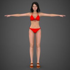 Realistic Woman Babita 3D Model