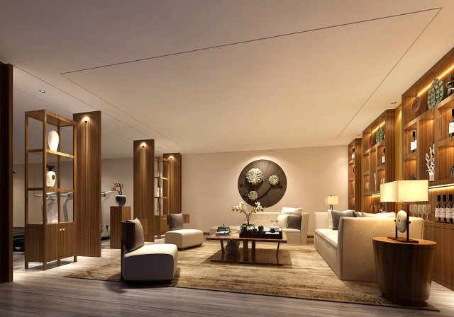 Stylish family living room design 03 3D Model