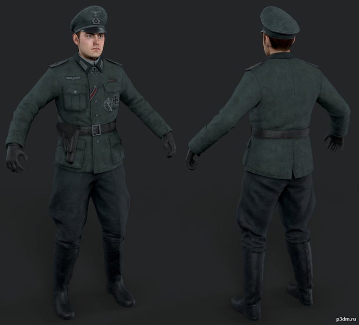 German Officer 3D Model