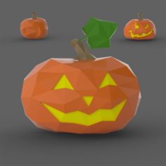 Halloween Pumpkin Low Poly 3D Model