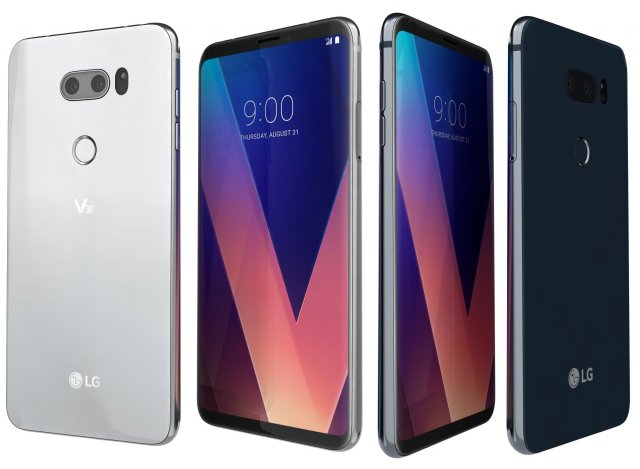 LG V30 Cloud Silver And Moroccan Blue 3D Model