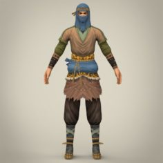 Game Ready Ninja Warrior 3D Model
