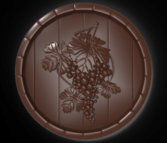 Grape on the top of a barrel bas relief for CNC 3D Model