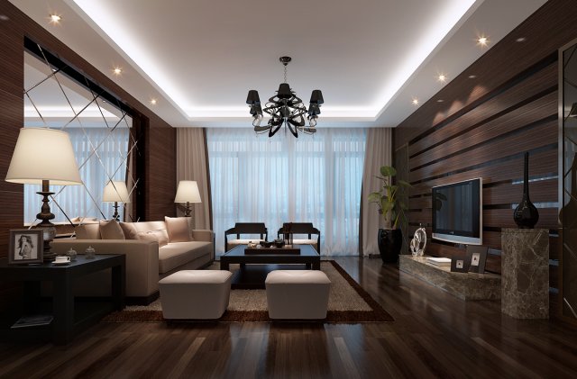 Stylish luxury home decoration – living room 6116 3D Model
