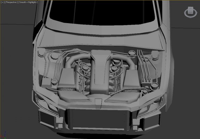 3D Engine for Audi RS5 3D Model