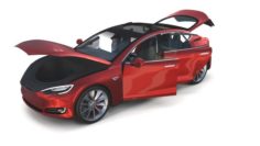 Tesla Model S 2016 Red with interior 3D Model