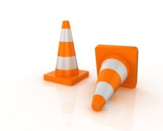 Cone road signs 3D Model