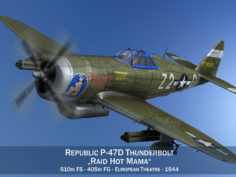 Republic P-47D Thunderbolt – Raid Hot Mama 3D Model