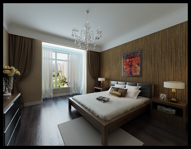 Stylish European bedroom 1885 3D Model