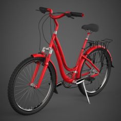 Realistic Red Bicycle 3D Model