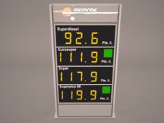 Gas Price Sign 3D Model