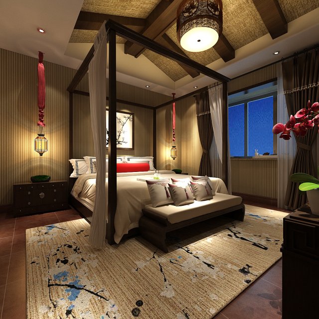 Bedroom hotel suites designed a complete 41 3D Model