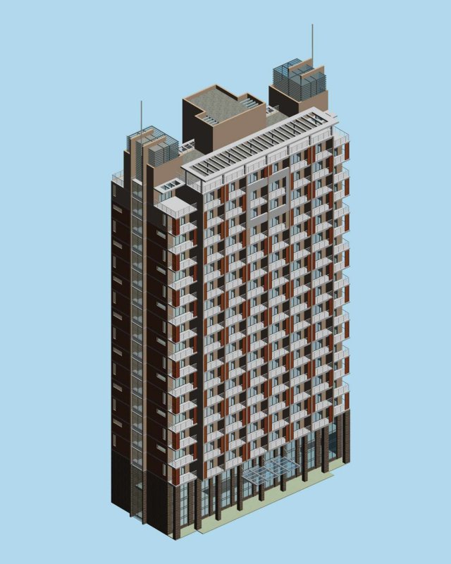 City office building construction avant-garde design hotel – 466 3D Model