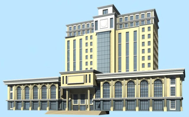 City office building construction avant-garde design hotel – 461 3D Model
