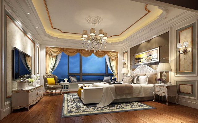 Deluxe master bedroom design 141 3D Model