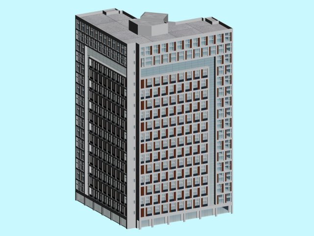 City office building construction avant-garde design hotel – 454 3D Model