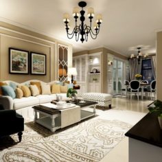 European-style living room design 79 3D Model