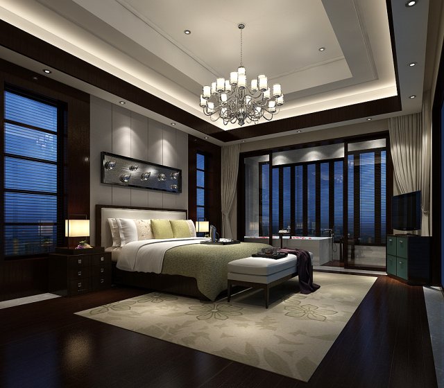 Bedroom hotel suites designed a complete 115 3D Model