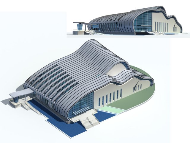 City office building construction avant-garde design hotel – 76 3D Model