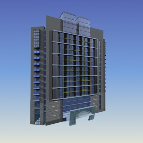 City office building construction avant-garde design hotel – 5624 3D Model