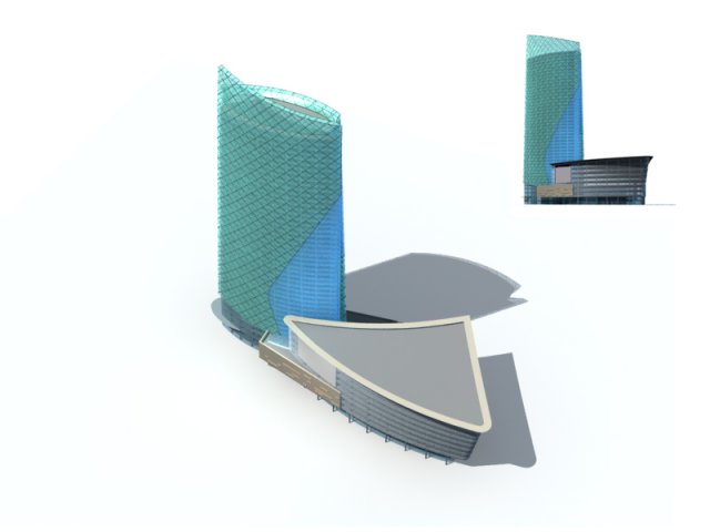 City office building construction avant-garde design hotel – 343 3D Model