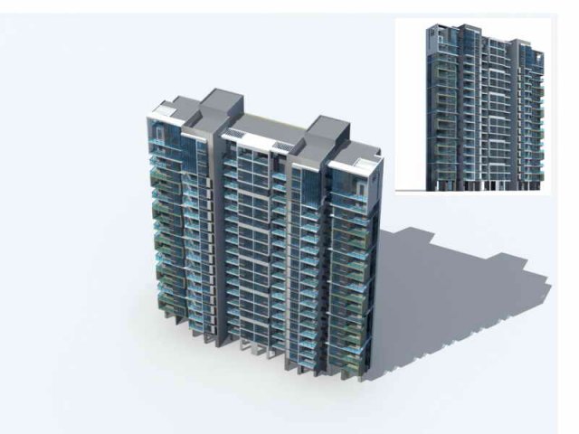 City Residential Garden villa office building design – 56 3D Model