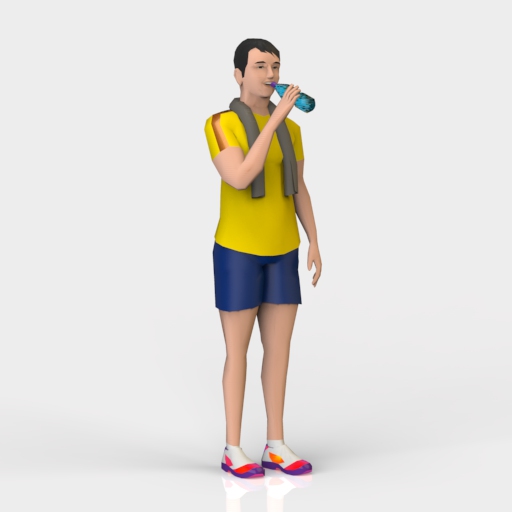 Working out man with towel 3D Model