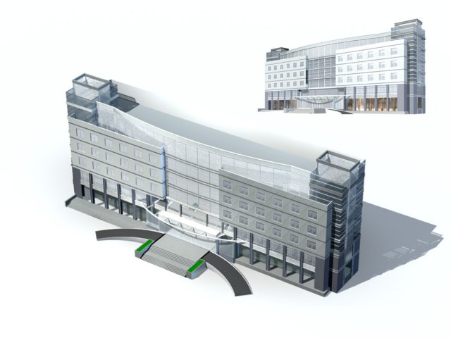 City office building construction avant-garde design hotel – 08 3D Model