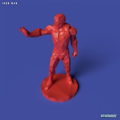 Polygonal Irona Man printable figurine 3D Model