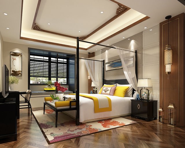 Bedroom hotel suites designed a complete 23 3D Model
