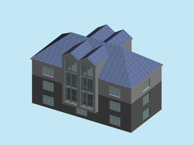 City hotel simple office building – 14 3D Model